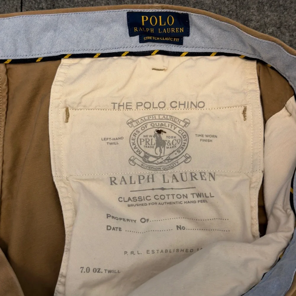 Polo Ralph Lauren Men 42 Tan Khaki Stretch Classic Fit Chino Shorts Cotton Twill